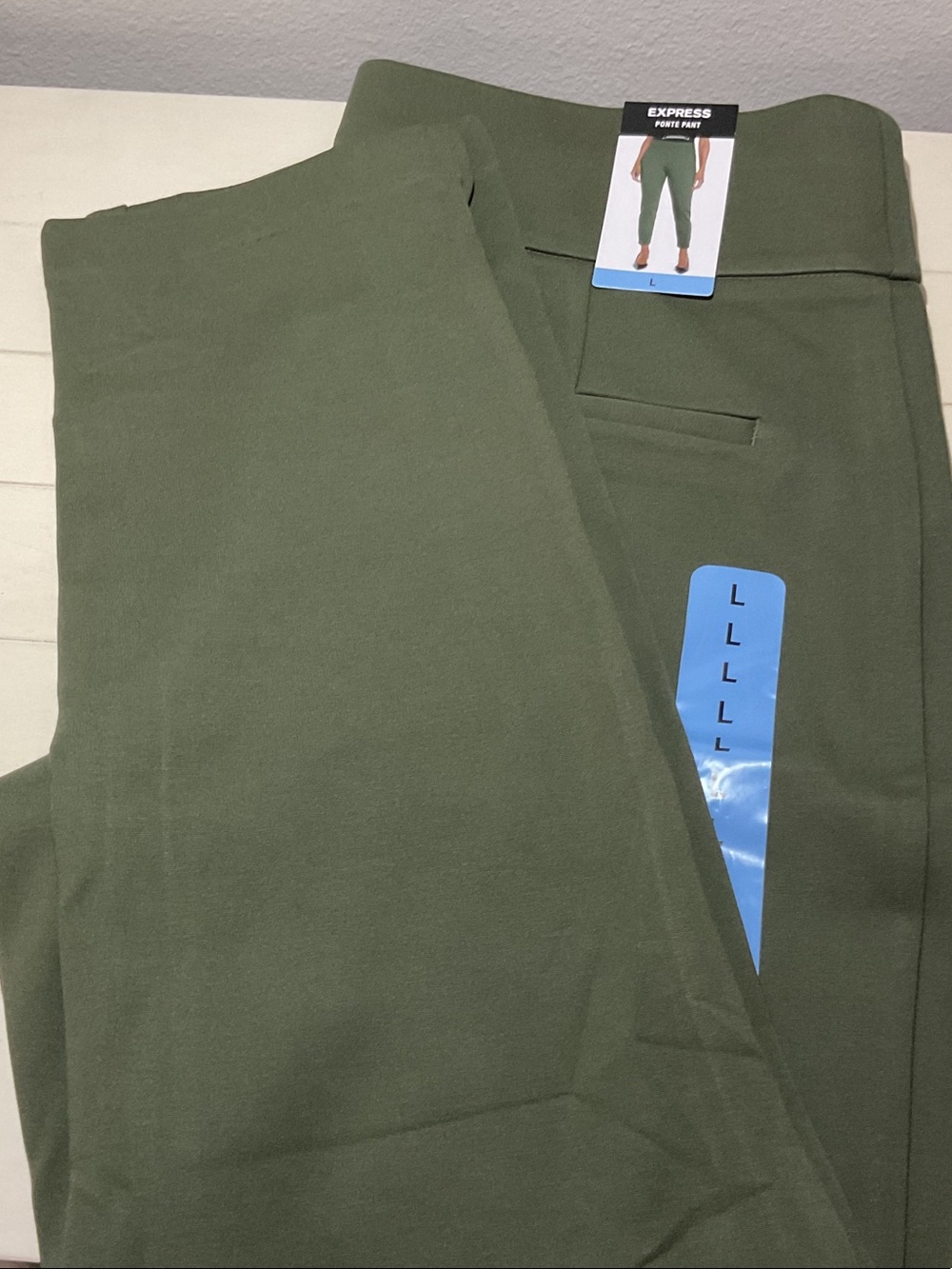 Express Olive Green Ankle Ponte Pants